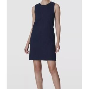 Carolina Herrera Boucle Tweed Shift Dress‎ Cotton Linen Italy Size 16 Black